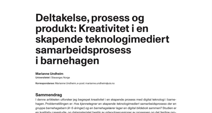 Deltakelse prosess produkt